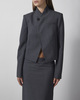 Wakakuu Icons Kavaj Turn Collar Wool Grå M