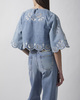 FARM Rio Blouse Denim Richelieux Cropped Denim XS