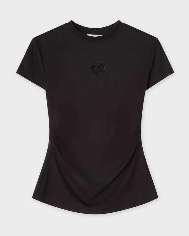 CLOEYS T-Shirt Tight Fitted Heart  Svart S