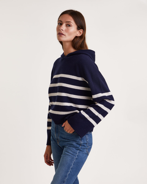 Sweater Solange Stripe Hoodie Navy 1