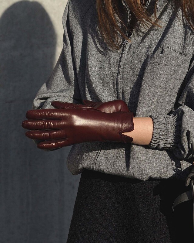 Handsome Stockholm Gloves Essentials Vino Vinröd L