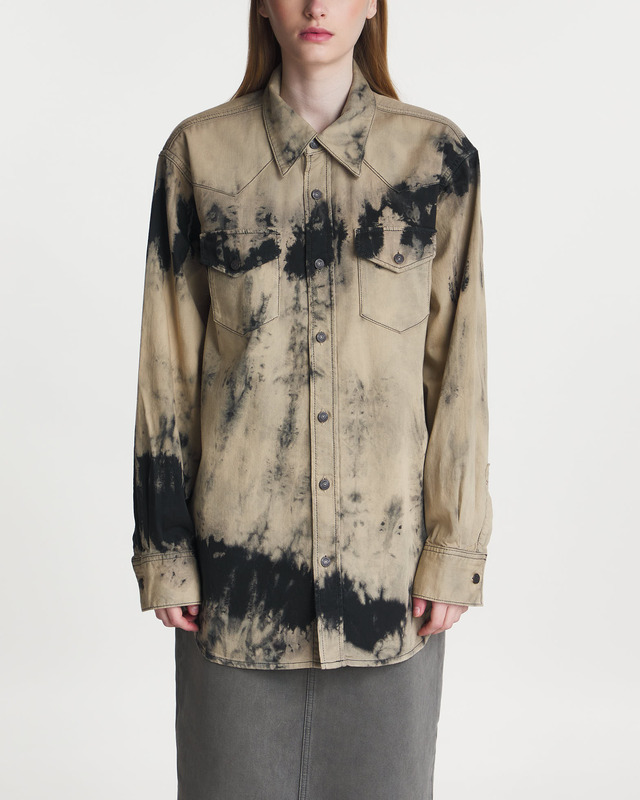 Acne Studios Shirt Denim Relaxed Tie Dye Svart/beige  S