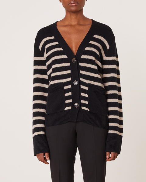 Cashmere Cardigan Daphne  Svart/beige  2
