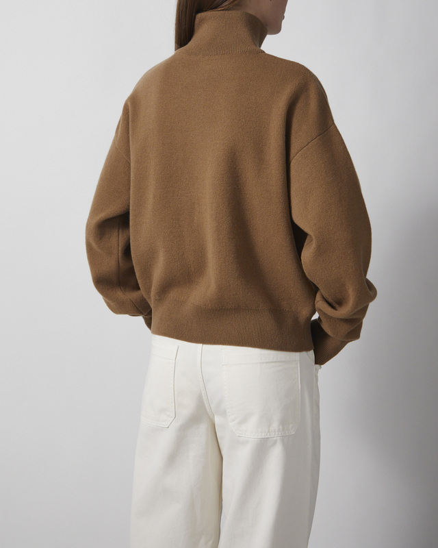 Wakakuu Icons Genser Macy Zip Wool Camel L