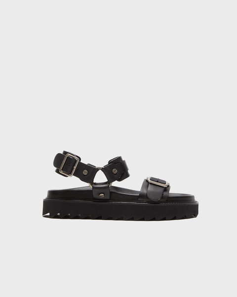 Sandals Buckle Leather Black 1