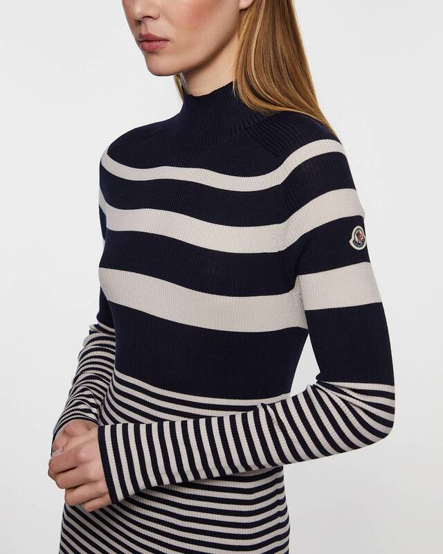 Moncler Tröja Turtleneck Wool  Mörkblå XS