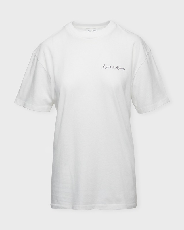 ANINE BING T-shirt Walker Tee Lyrics Ivory S