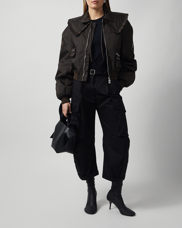 Ganni Jacket Duchesse Nylon Bomber Mörkbrun 36