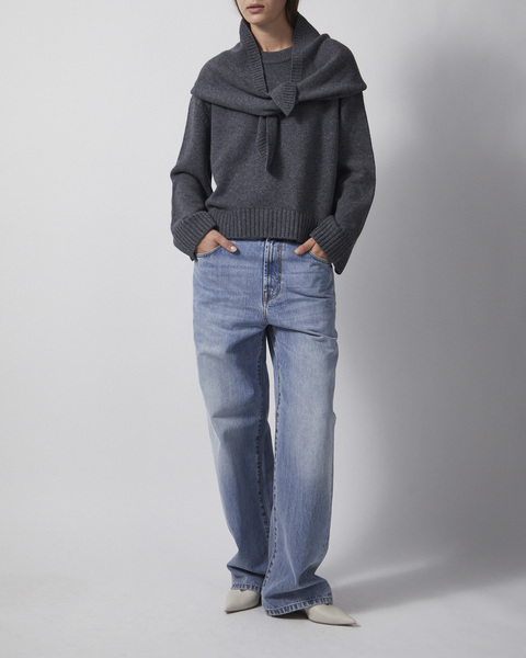 Tröja Cashmere Wool R-neck Grey 2