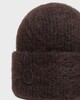 Moncler Mössa Logo Mohair Wool Blend Brun ONESIZE