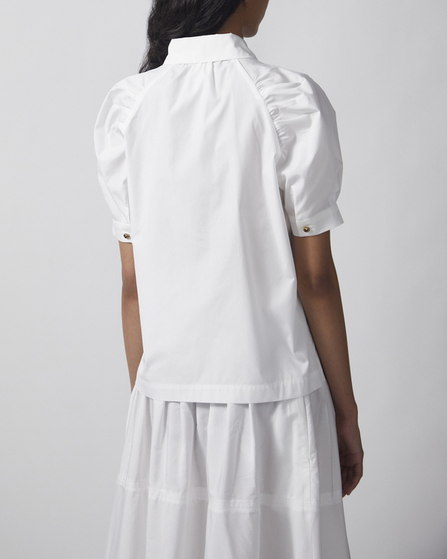 Max Mara Studio Skjorte Cotton Poplin Optical White IT 40 (EUR S-M)
