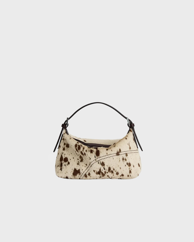 ATP Atelier Taske Vadena Mandorla/Walnut Printed Mini Cow/Vacchetta Vit/brun ONESIZE