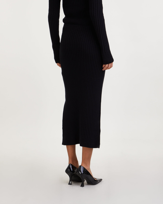 Filippa K Kjol Rib Knit Svart S