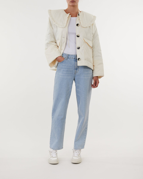 Jacka Ripstop Quilt Frill Collar Egret 2