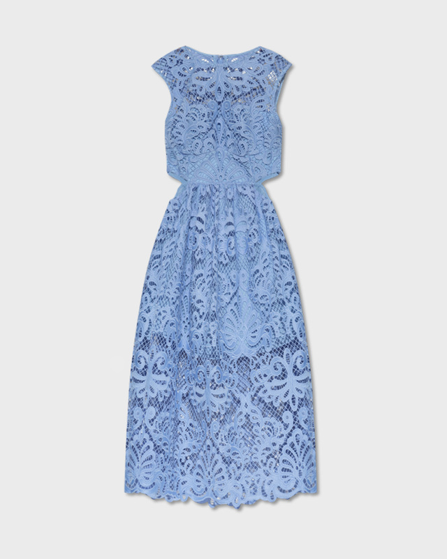 Self-Portrait Klänning Lace Cut-Out Midi Blå UK 14 (EUR 42)
