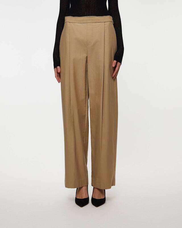 Vince Byxor Mid Rise Pleated Wide Leg Dune US 6 (EUR 38)