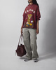Found Hoodie Wildlife Embroidered Unisex Burgundy XS