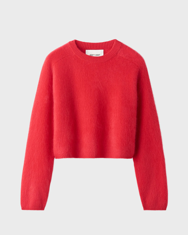 Soft Goat Striktrøje Brushed Crewneck Red L