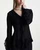 Acne Studios Blouse Sheer Ruffle  Black 38