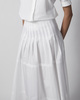 Max Mara Studio Nederdel Long Cotton Poplin White IT 44 (EUR M-L)