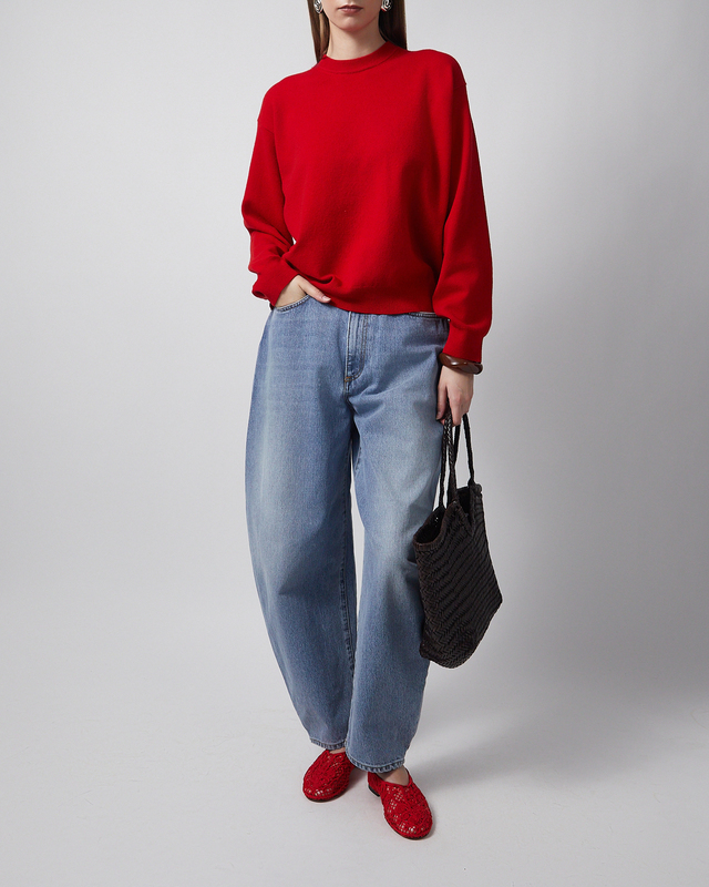 RÓHE Sweater Crewneck Open Neck Röd 40