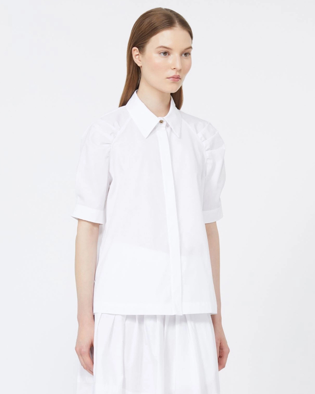 Max Mara Studio Skjorte Cotton Poplin Optical White IT 40 (EUR S-M)