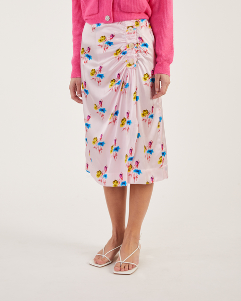 Silk Midi Wrap Skirt Light purple 1