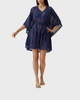 Melissa Odabash Kaftan Petra  Marinblå ONESIZE