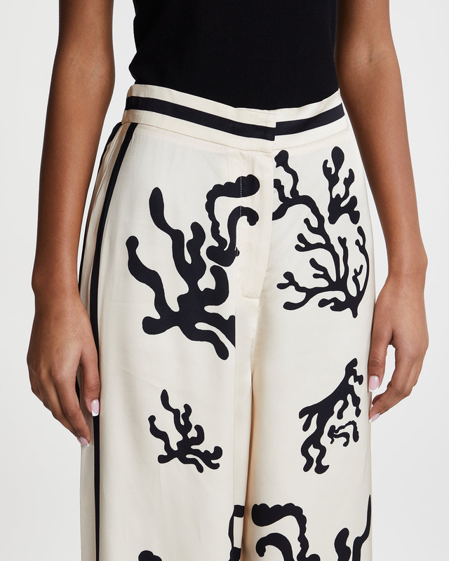 Malina Trousers Bella Satin Palazzo Vit/svart S