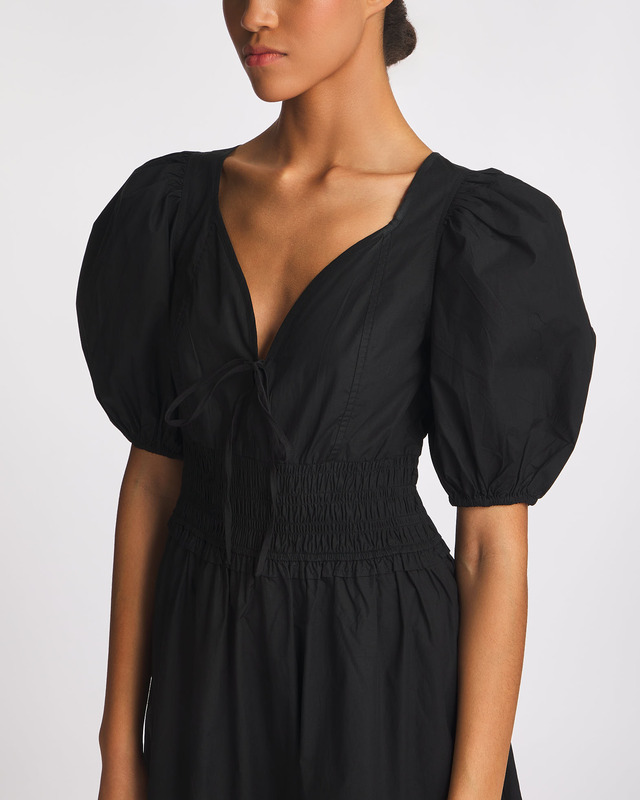 Ganni Dress Cotton Poplin Smock Black 34