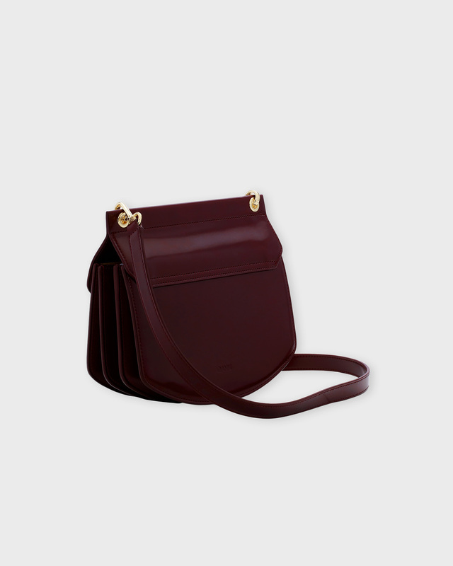 GANNI Väska Apo-G Small Box Chain Burgundy  ONESIZE
