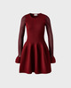 Malina Strikket minikjole Elona Voluminous Skirt Burgundy S