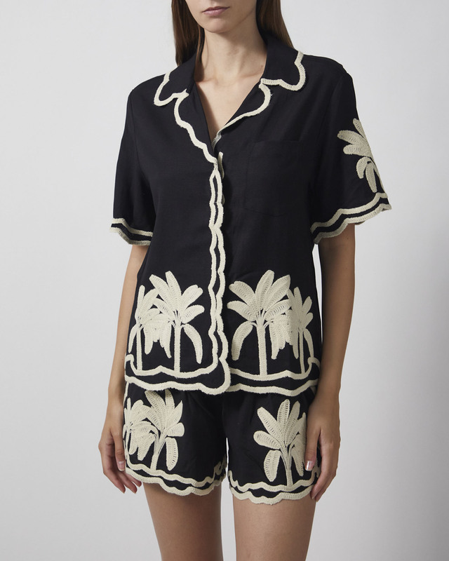 Malina Skjorte Armida Embroidered Black 34