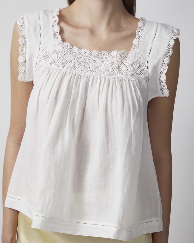 DÔEN Top Aphra White M