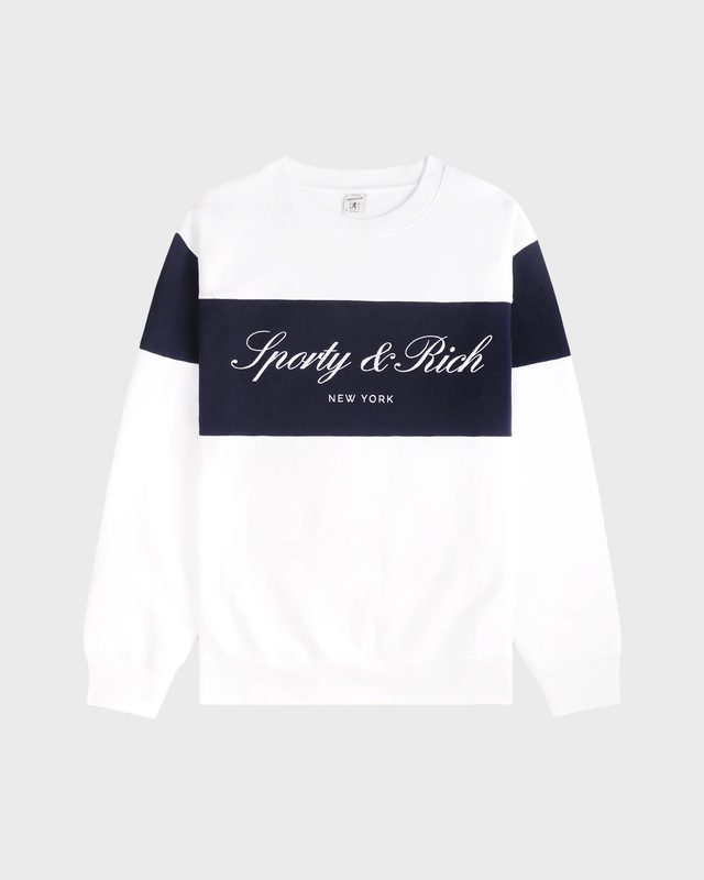 Sporty & Rich Tröja Signature Logo Block Crewneck Vit L