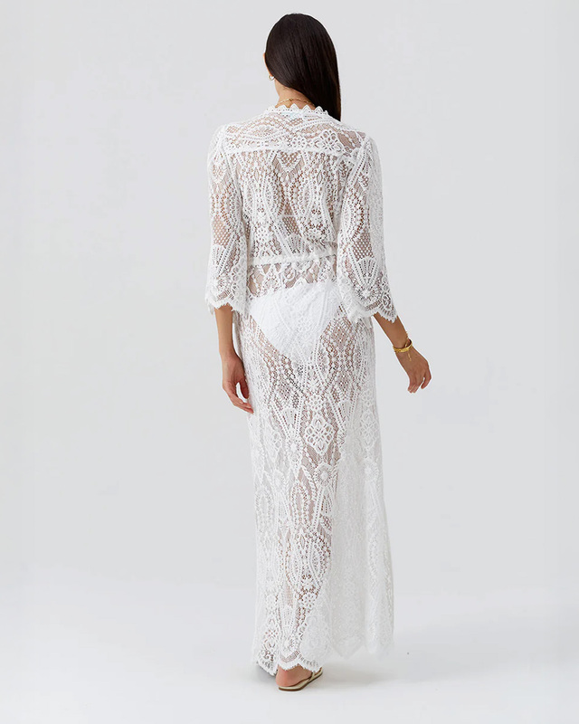 Melissa Odabash Kaftan Nellie  White L
