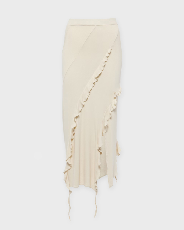 Acne Studios Skirt Ribbed Ruffle Ecru XS