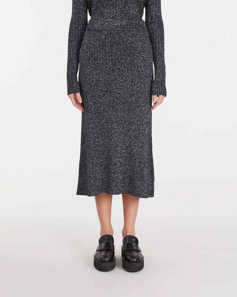 Kjol Lurex Skirt Silver/svart 1