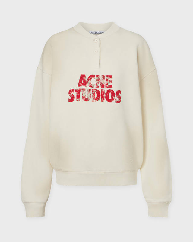Acne Studios Sweatshirt Fleece Logo Offwhite XS