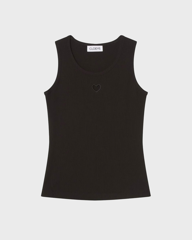 CLOEYS Top Heart Tank Black L