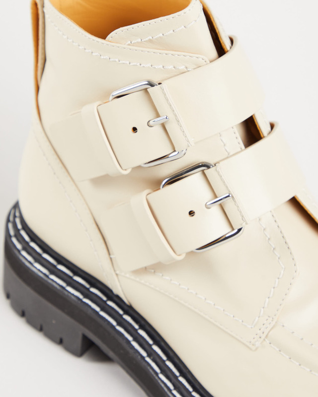 Proenza Schouler Lug Sole Buckle Boots Natural EUR 41