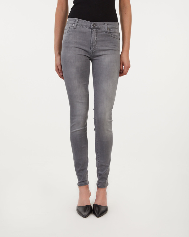 7 For All Mankind Jeans HW Skinny Slim Illusion Luxe Bliss Grey 27