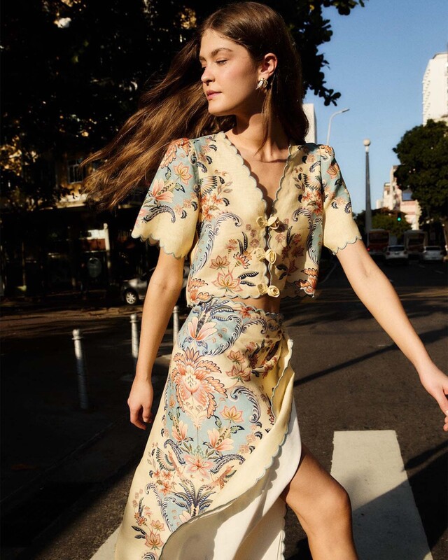 FARM Rio Skirt Boho Midi Light yellow M