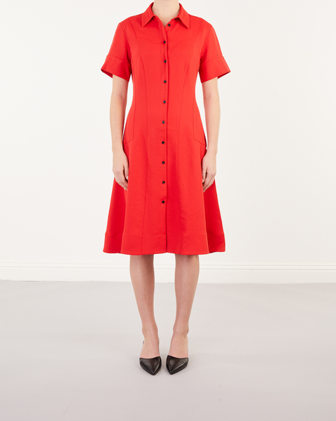 Short Sleeve Shirt Dress Röd 1