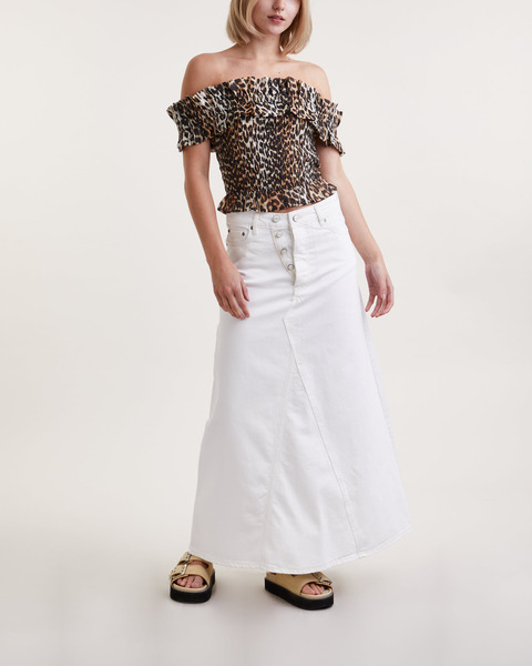 Topp Sheer Voile Off-shoulder Smock  Almond 2