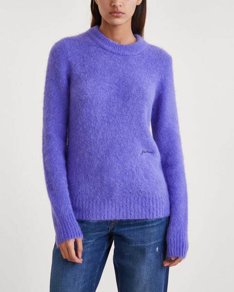 Sweater Brushed Alpaca O-Neck Purple 1