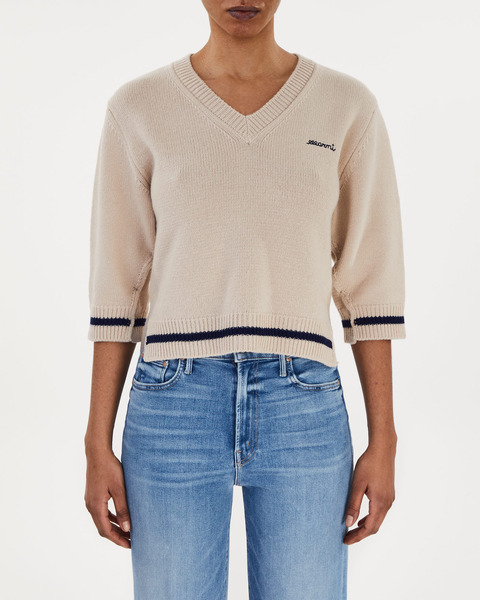 Sweater V-Neck  White 1
