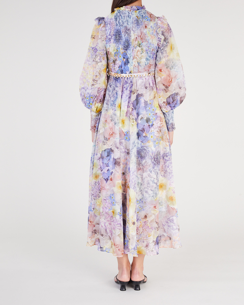 Klänning rhythmic shirred midi  Ljusgul 2