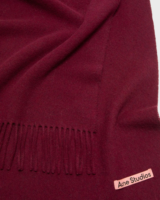 Acne Studios Fringe Wool Scarf  Burgundy  ONESIZE