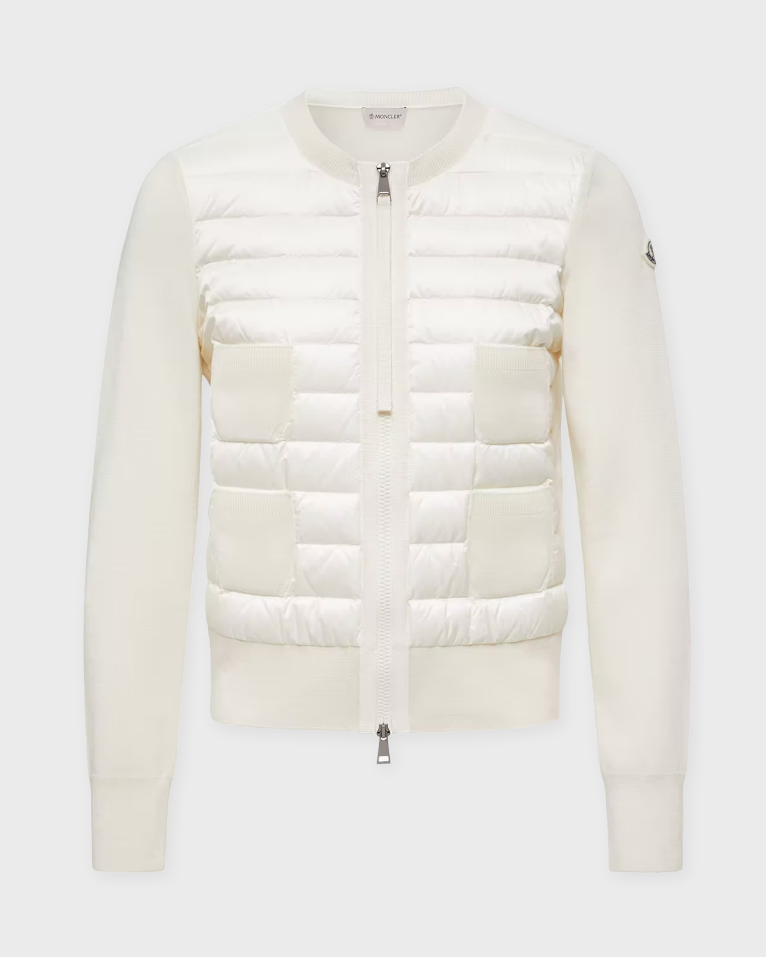 Moncler Women's Natural Kofta Padded Wool Zip-Up Från L